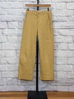 Madewell Tan HIgh Waisted Wide Leg Ankle Pants